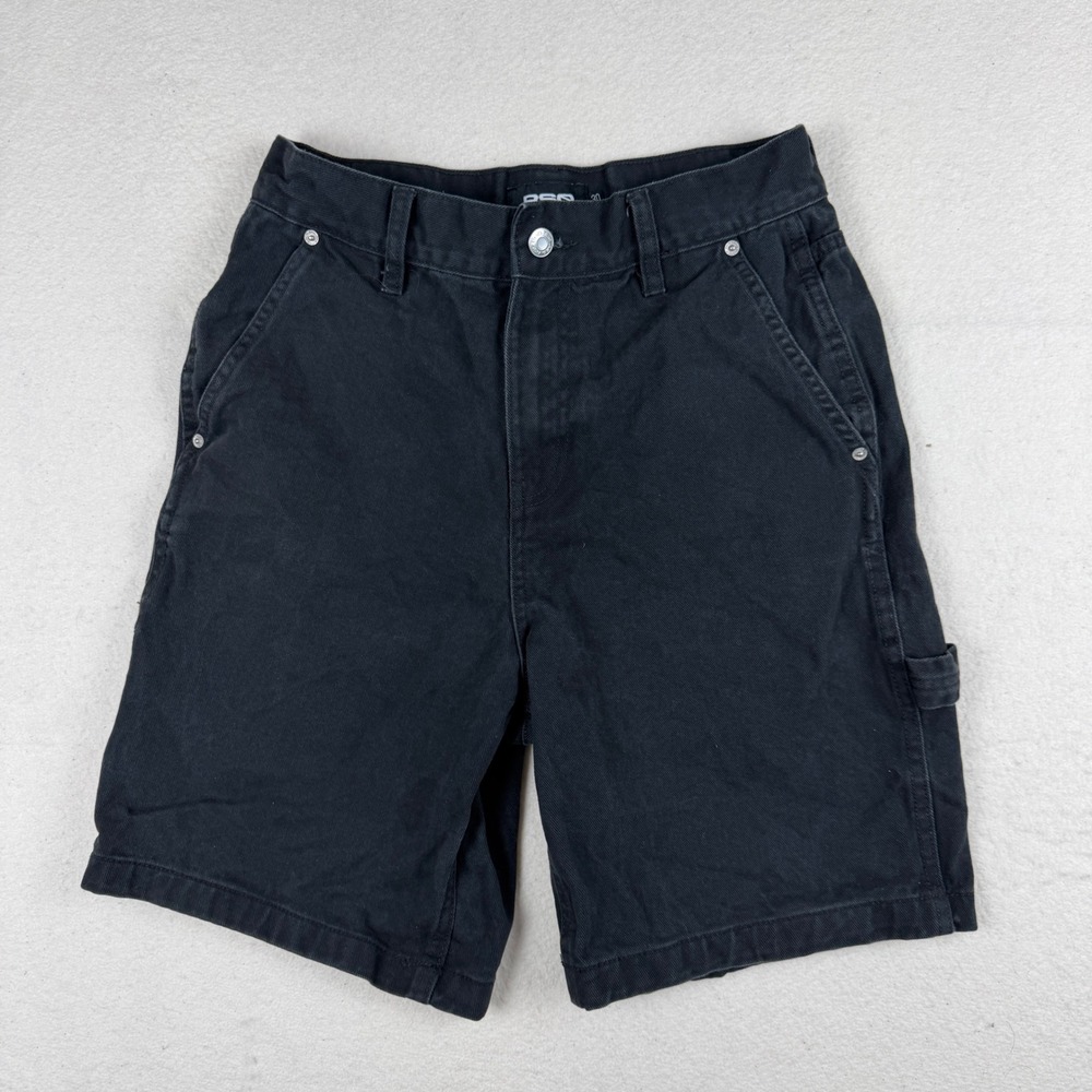 RSQ Mens Loose Carpenter Shorts Black Denim Cotton Utility 30 MRPD131
